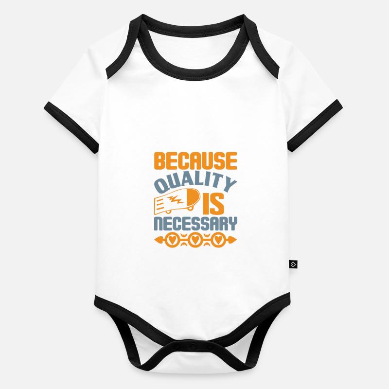 Because Quality Is Necessary Body Bébé bio contrasté manches courtes