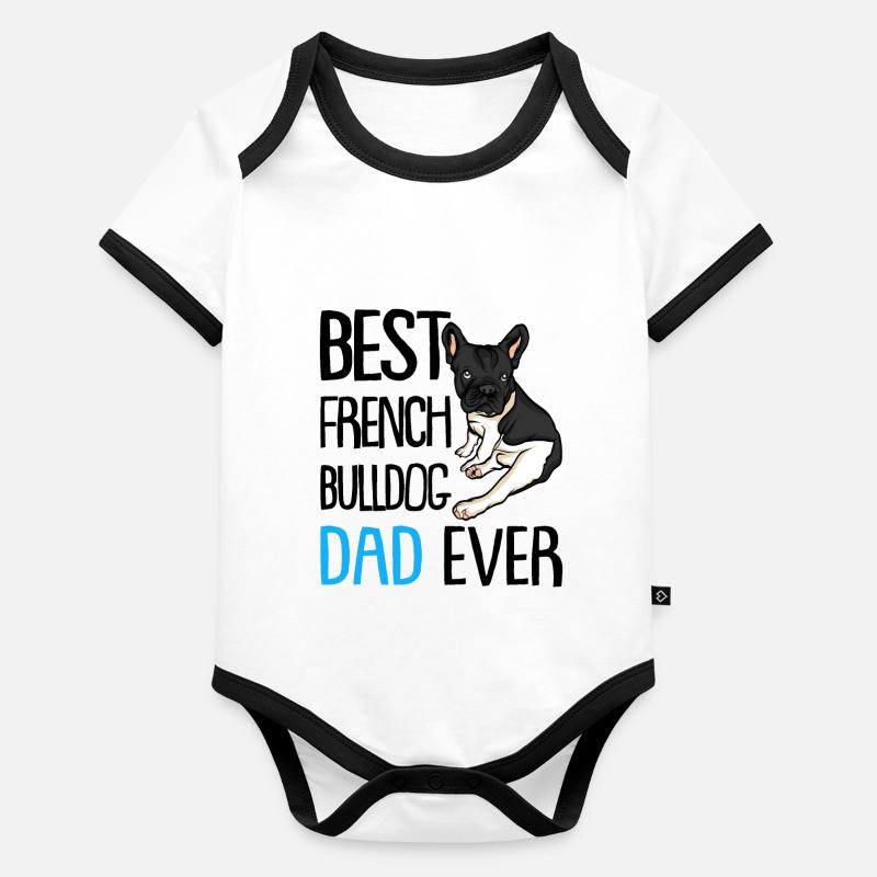 Bouledogue français Body Bébé bio contrasté manches courtes