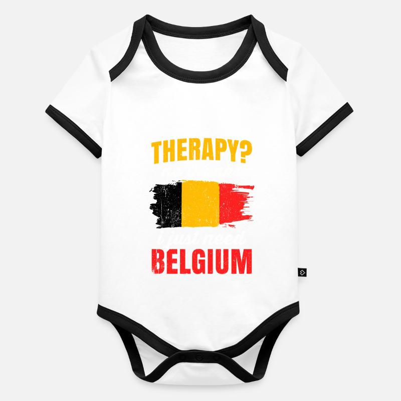 Belgique Body Bébé bio contrasté manches courtes