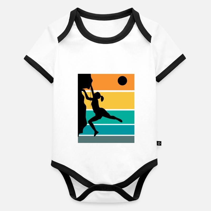Femmes Escalade Boulder Escalade Escalade Body Bébé bio contrasté manches courtes