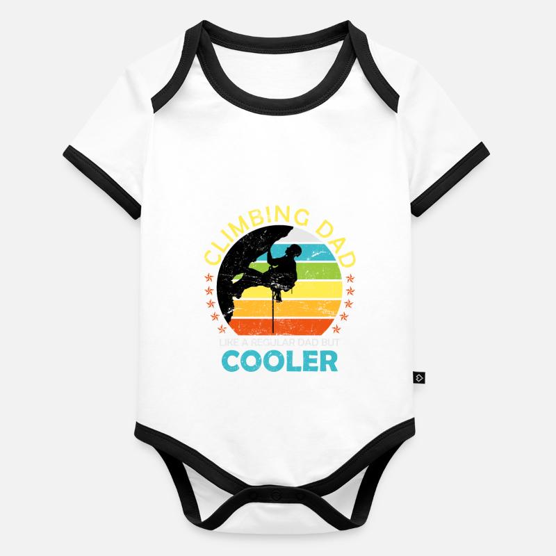 Kletter Boulder Papa Spruch Männer Baby Bio-Kurzarm-Kontrastbody