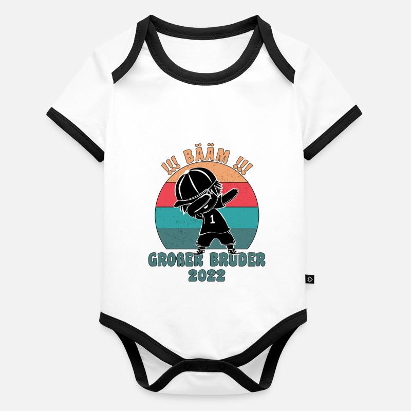 Bääm! Großer Bruder 2022 Ankündigung Dab Geburt Baby Bio-Kurzarm-Kontrastbody