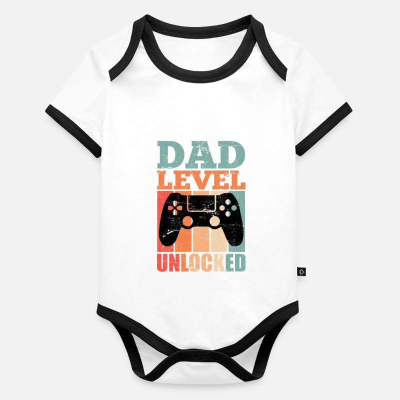 Père de jeu papa 2022 Body Bébé bio contrasté manches courtes