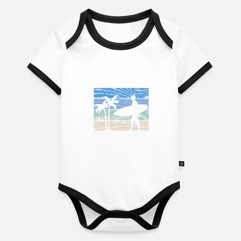 Surfeur surfeur Body Bébé bio contrasté manches courtes