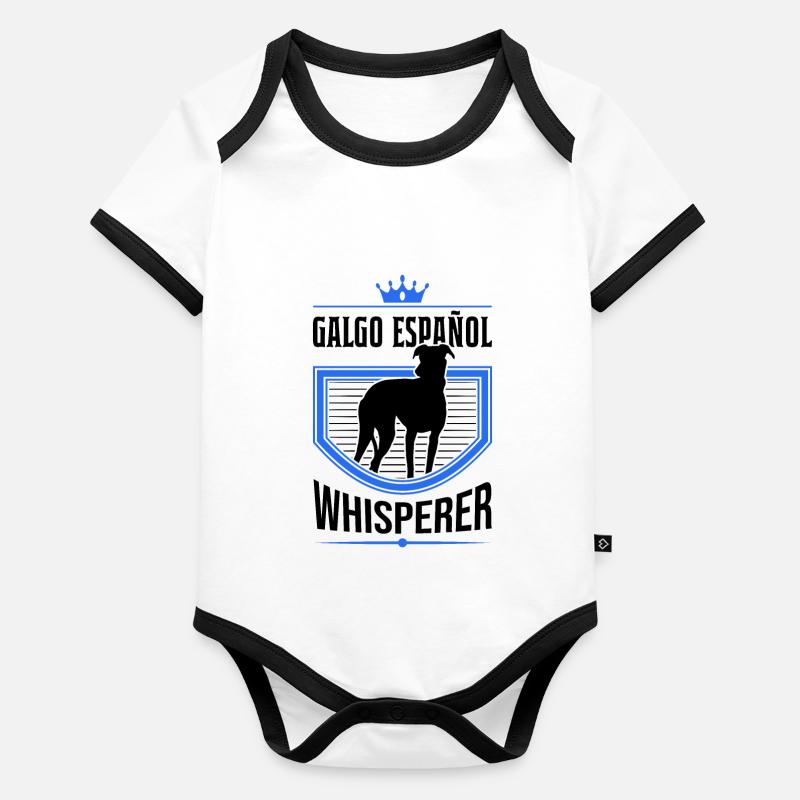 Galgo Español Whisperer Spanischer Windhund Baby Bio-Kurzarm-Kontrastbody