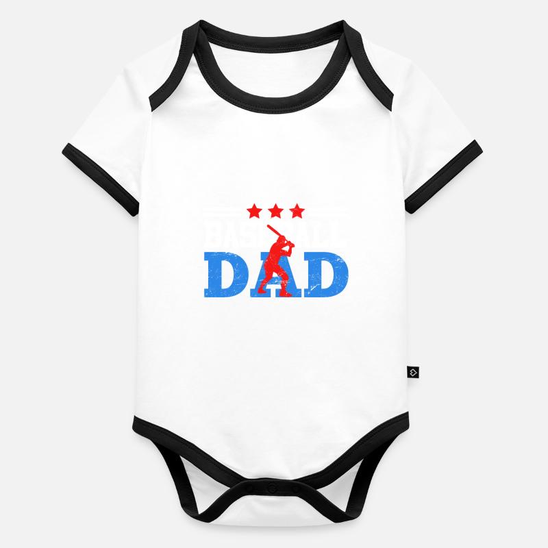 Baseball Father Baseball Dad Organic Baby Contrasting Bodysuit