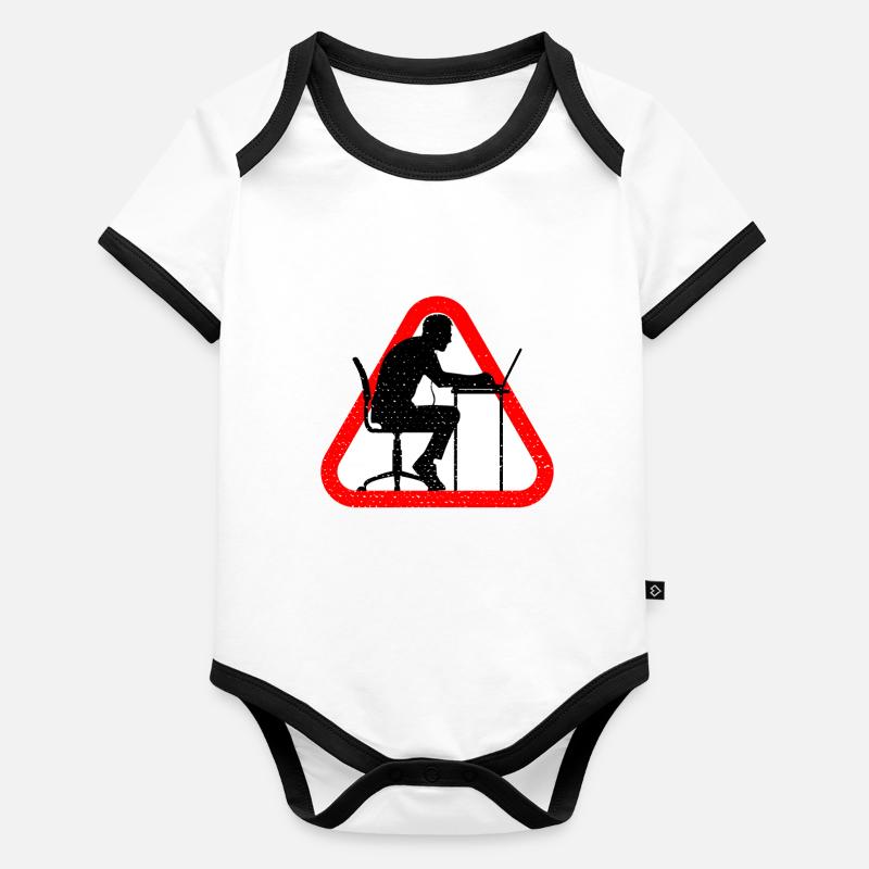 Attention Web Developer Baby Bio-Kurzarm-Kontrastbody