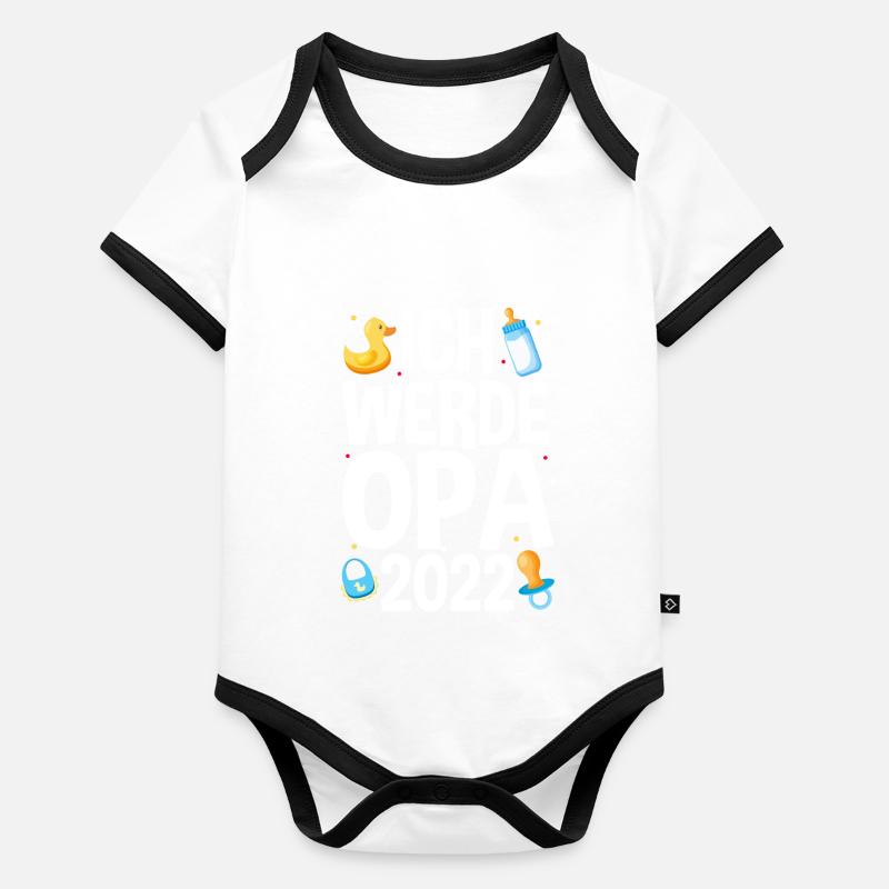 Werdender Opa 2022 Baby Bio-Kurzarm-Kontrastbody