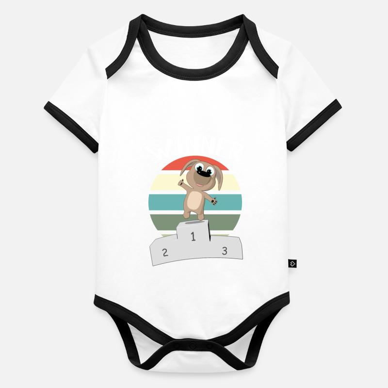 You are a winner - First place Organic Baby Contrasting Bodysuit