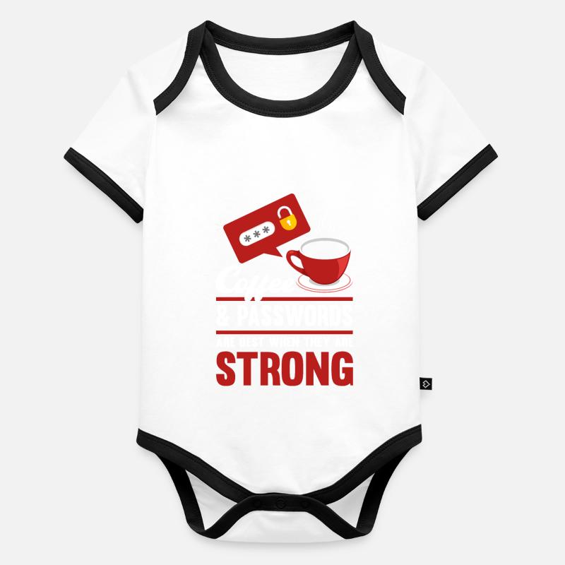 Sécurité informatique Analyste informatique Cybersécurité Cadeau Body Bébé bio contrasté manches courtes