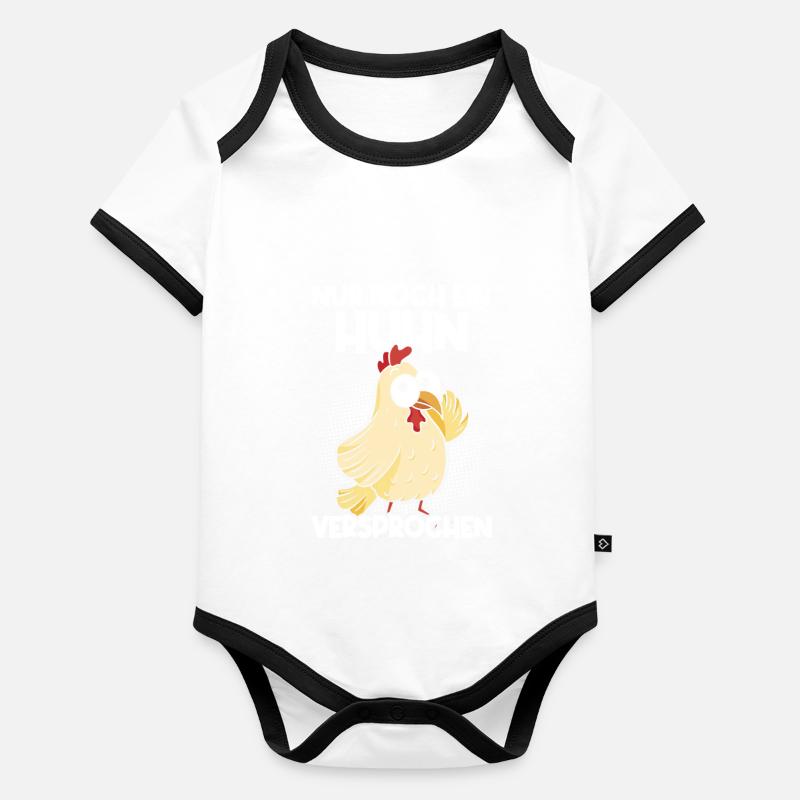 Nur noch ein Huhn versprochen Baby Bio-Kurzarm-Kontrastbody