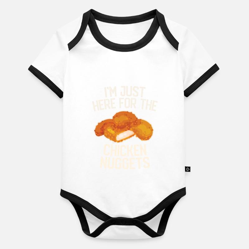 Je suis juste là pour les nuggets de poulet Cool Nuggets Body Bébé bio contrasté manches courtes