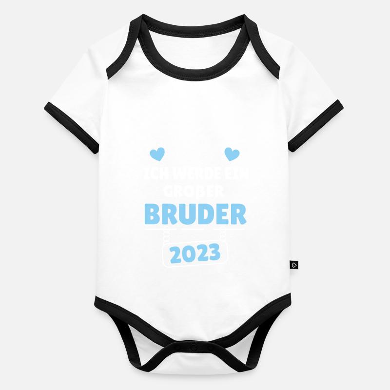 Bald Großer Bruder 2023 Traktor Baby Bio-Kurzarm-Kontrastbody
