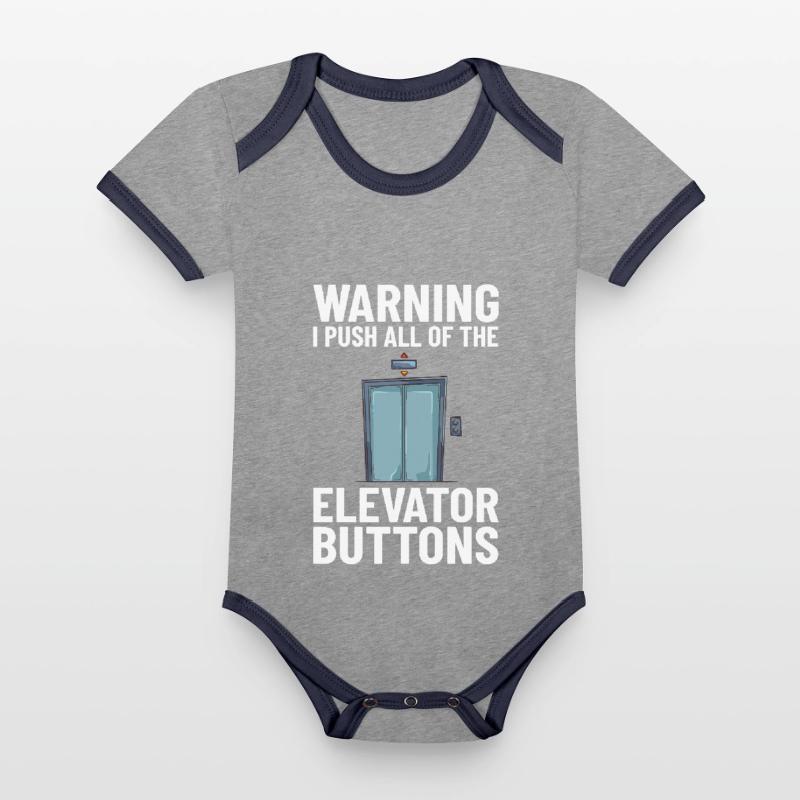 Elevator Elevator System Technician Elevator Lift Organic Baby Contrasting Bodysuit