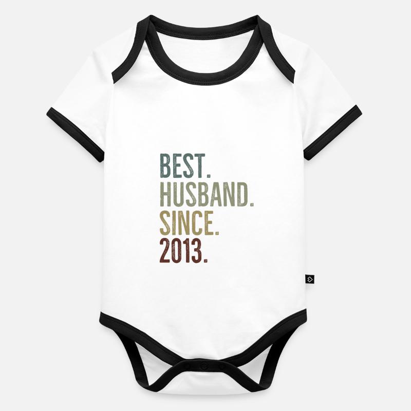 Best Husband Since 2013 Organic Baby Contrasting Bodysuit