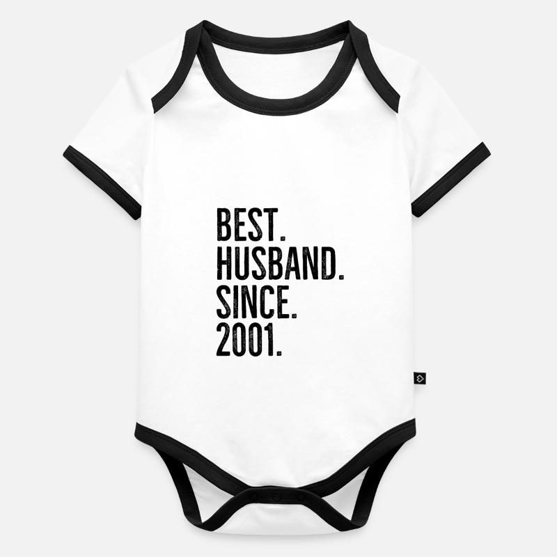 Best Husband Since 2001 Organic Baby Contrasting Bodysuit
