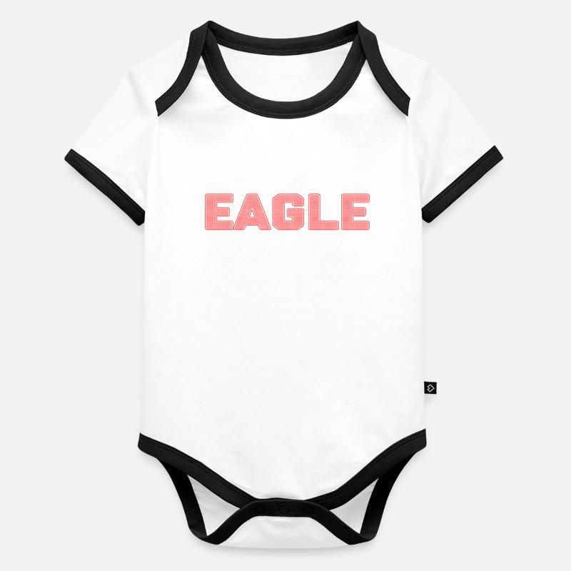 Eagle Dotted Text Design Baby Bio-Kurzarm-Kontrastbody