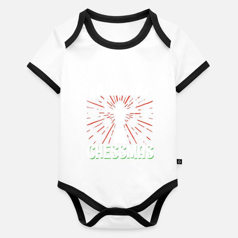 Chess Player Merry Chessmas Game Baby Bio-Kurzarm-Kontrastbody