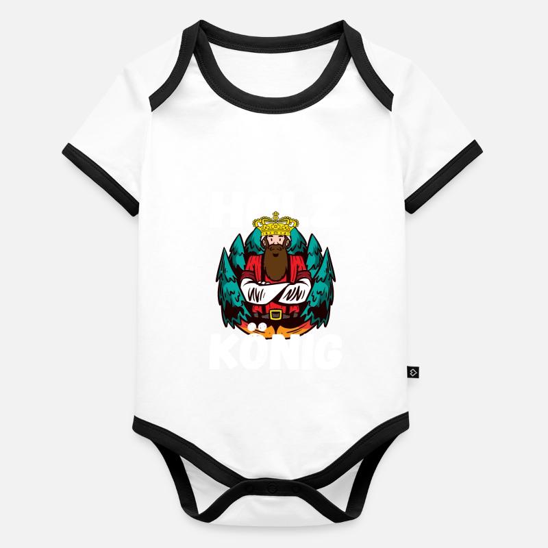 Holz König Baby Bio-Kurzarm-Kontrastbody