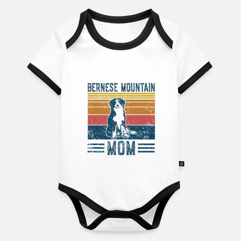 Chien Berner Sennenmutter - Maman Vintage Body Bébé bio contrasté manches courtes