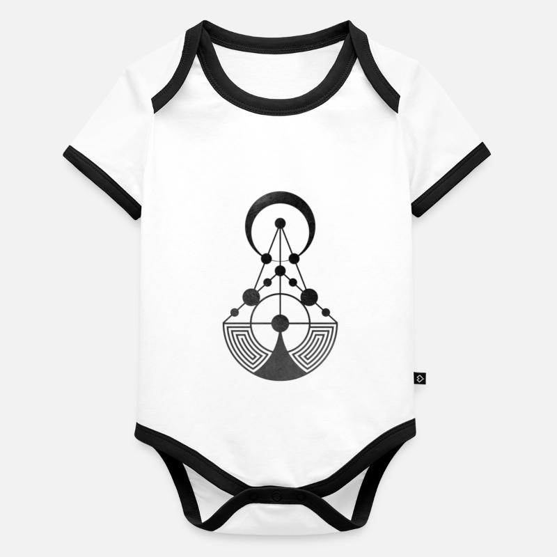 Crop Circle Géométrie Sacrée Alien Talks Body Bébé bio contrasté manches courtes