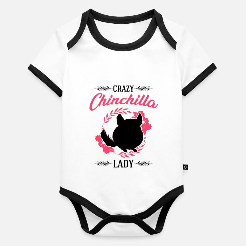 Dame chinchilla folle Body Bébé bio contrasté manches courtes