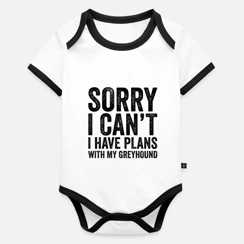 I Have Plans With My Greyhound Organic Baby Contrasting Bodysuit