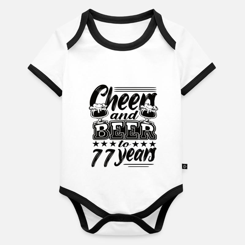 77 ans Body Bébé bio contrasté manches courtes