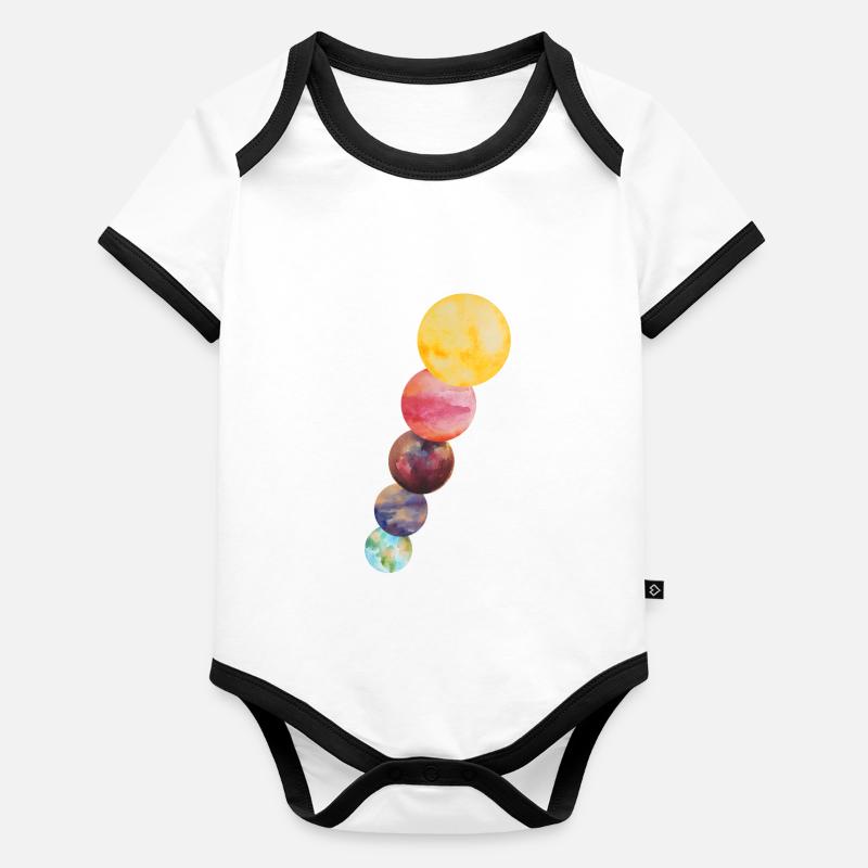 super planets on the space Body Bébé bio contrasté manches courtes