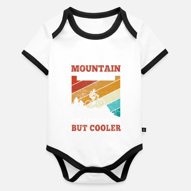 Papa Du VTT Body Bébé bio contrasté manches courtes