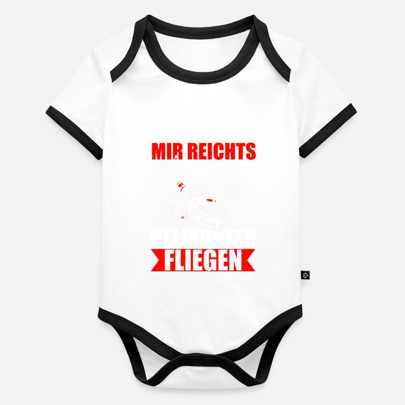 Hubschrauber Mir reichts ich geh Helikopter fliege Baby Bio-Kurzarm-Kontrastbody