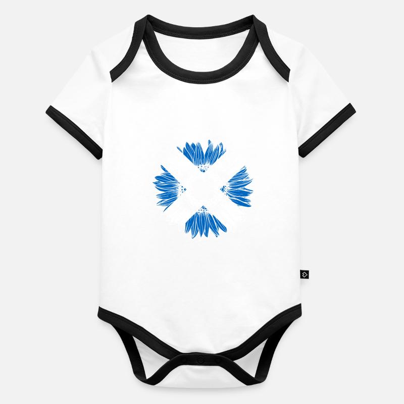Drapeau écossais Tournesol Body Bébé bio contrasté manches courtes