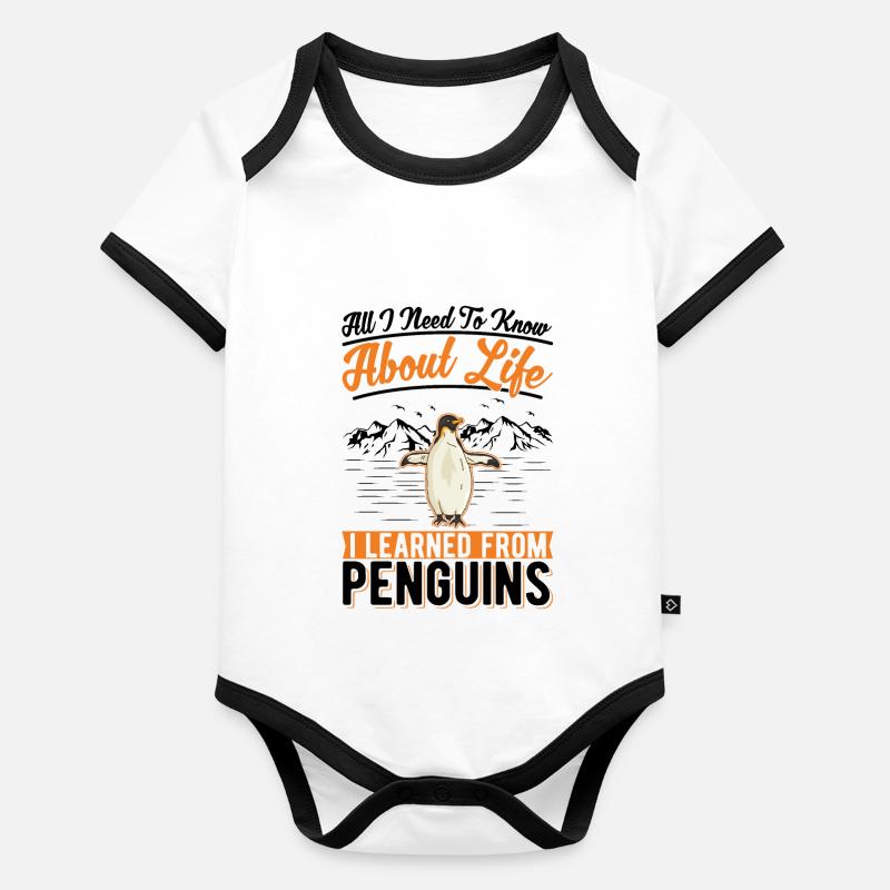 Pinguin Spruch Penguin Baby Bio-Kurzarm-Kontrastbody