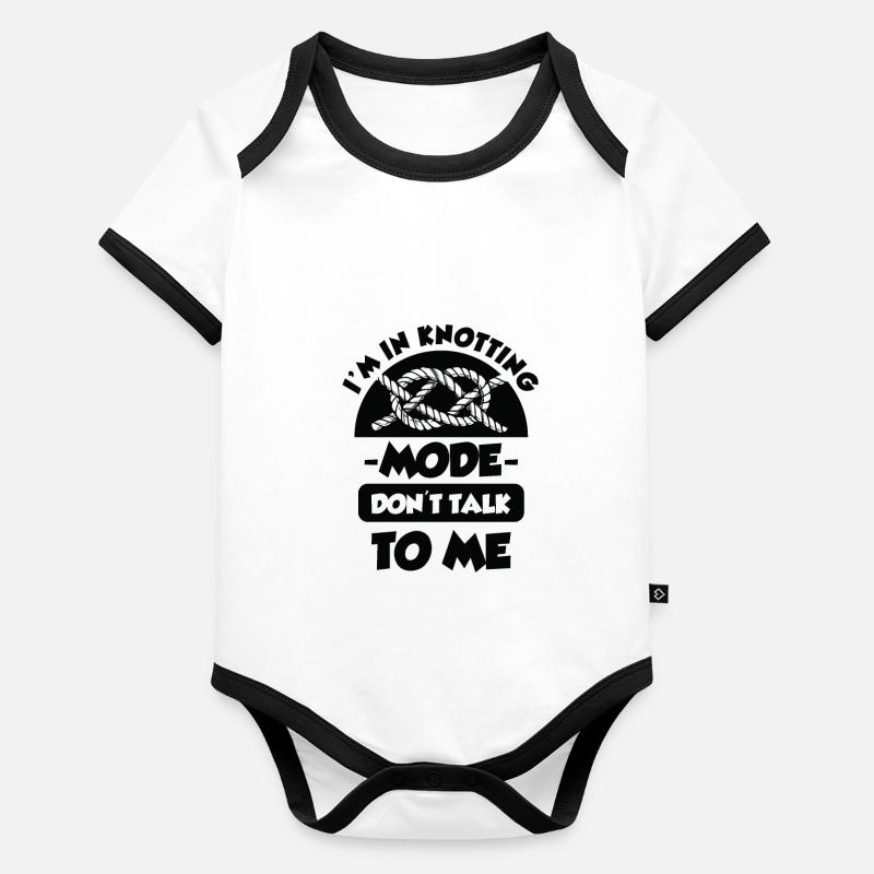 Makramee Kunst Boho Look Geschenk macrame Kreativ Baby Bio-Kurzarm-Kontrastbody