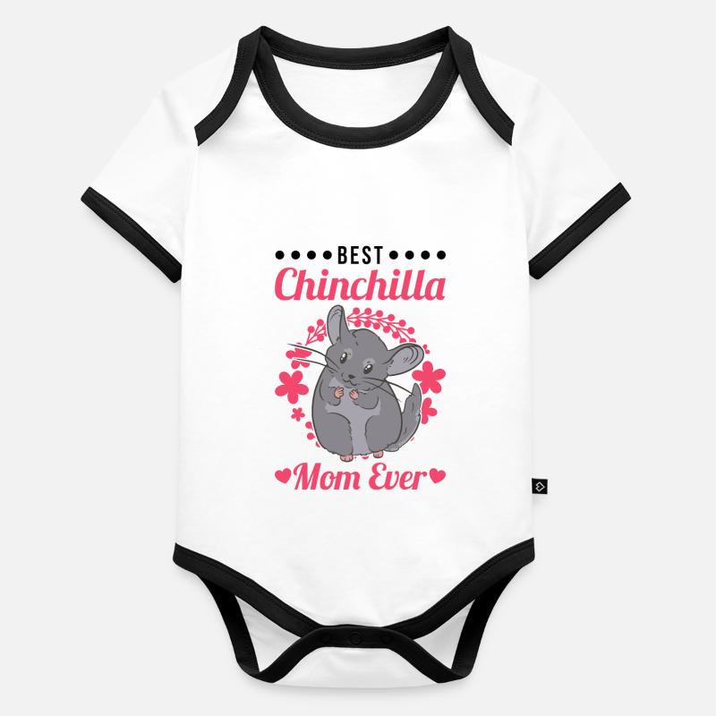 Best Chinchilla Mom Ever Organic Baby Contrasting Bodysuit