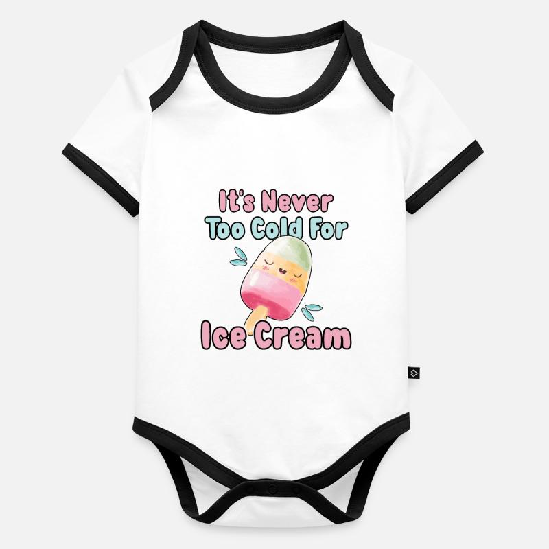 Crème glacée Crème glacée Gelato Crème glacée Cône Popsicles d’été Body Bébé bio contrasté manches courtes