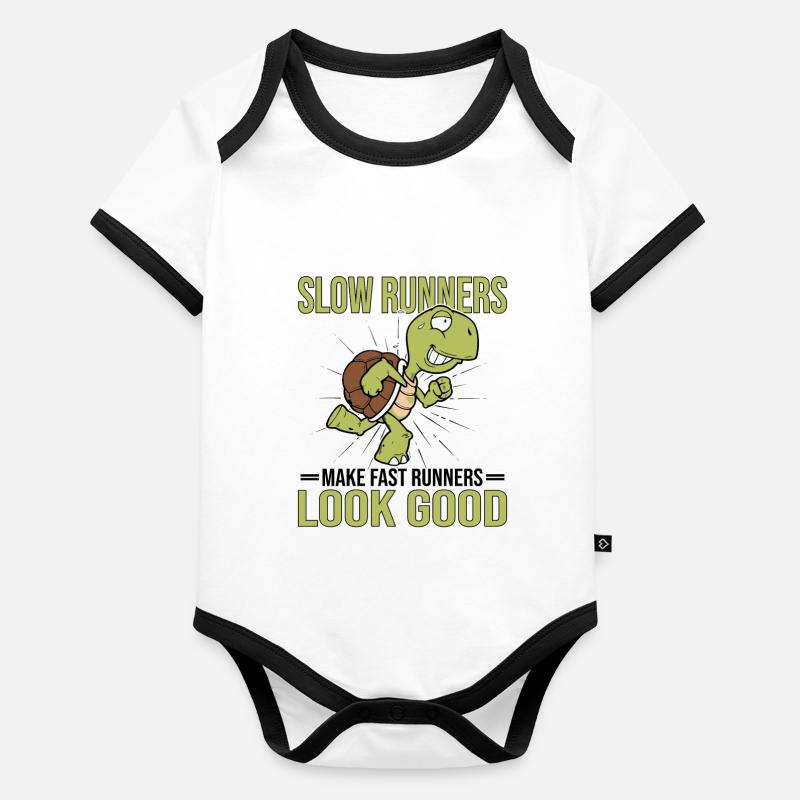 Marathon Läufer Laufsport Halbmarathon Baby Bio-Kurzarm-Kontrastbody
