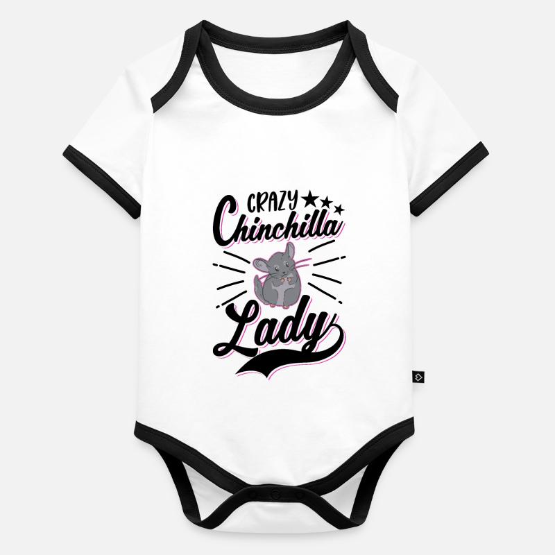 Dame chinchilla folle Body Bébé bio contrasté manches courtes