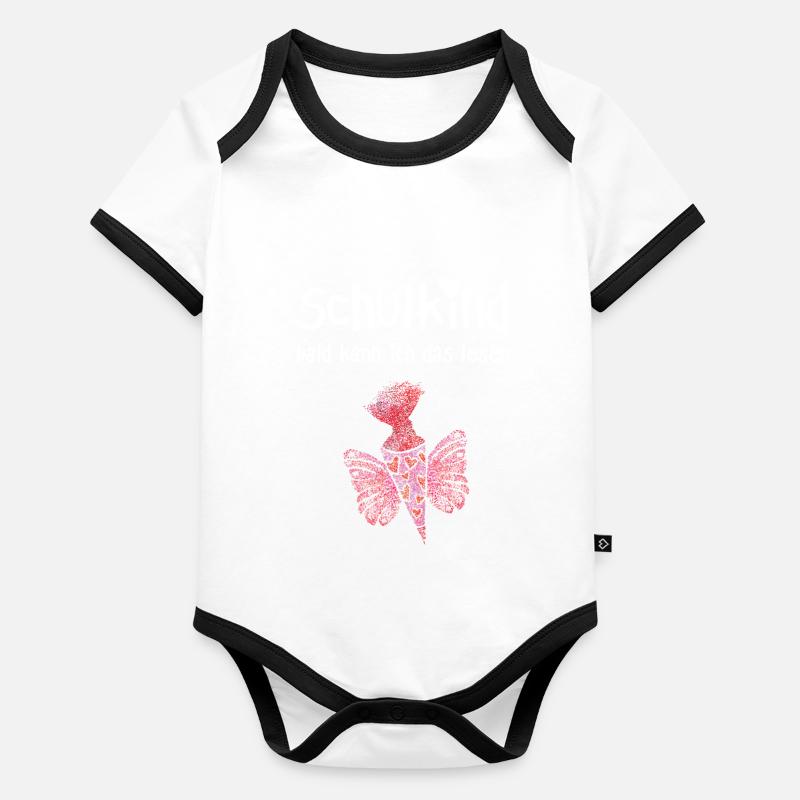 Schultüte Einschulung Erstklässlerin Baby Bio-Kurzarm-Kontrastbody