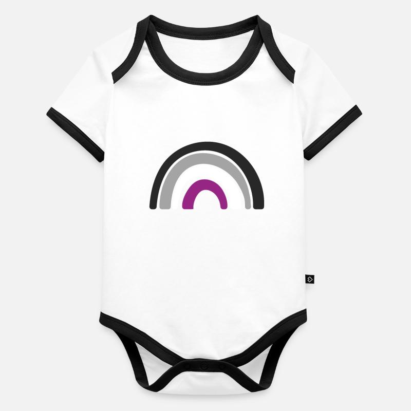 Drapeau - LGBTQIA Rainbow Asexual Body Bébé bio contrasté manches courtes