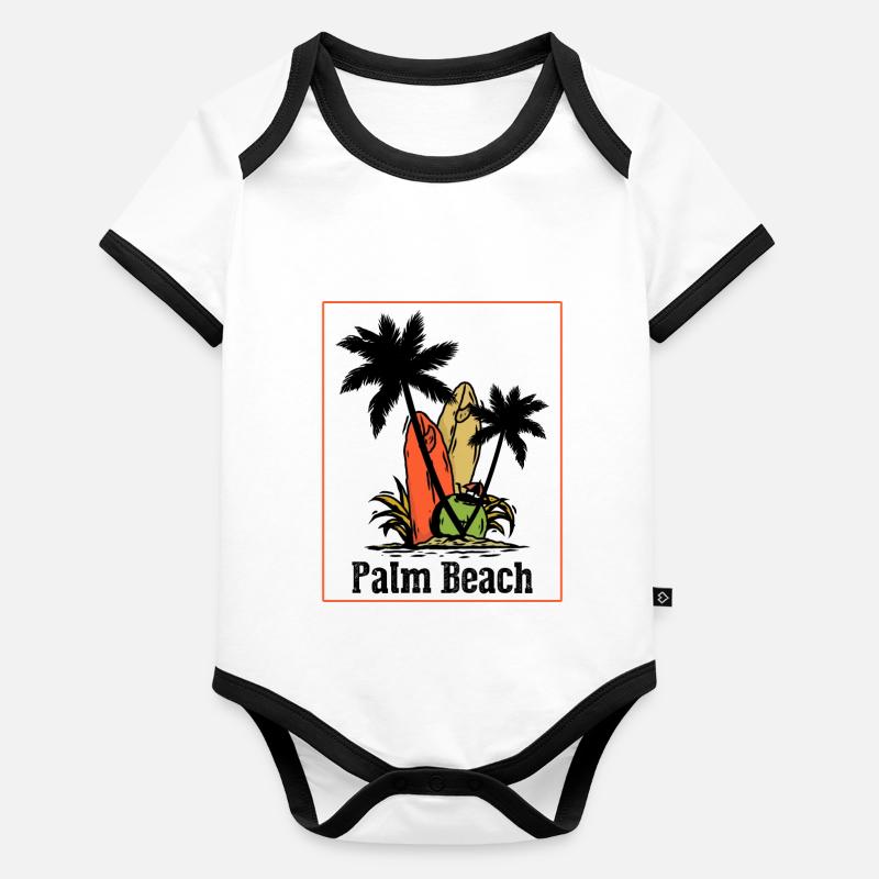 Palm trees Organic Baby Contrasting Bodysuit
