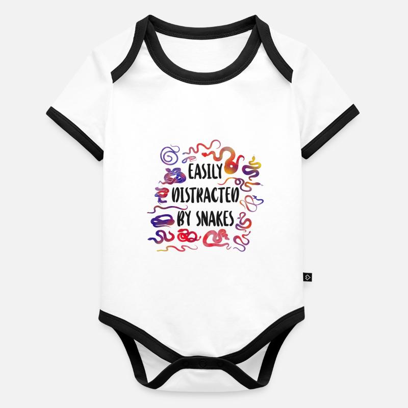 Snake Serpent Watercolor Easily Baby Bio-Kurzarm-Kontrastbody