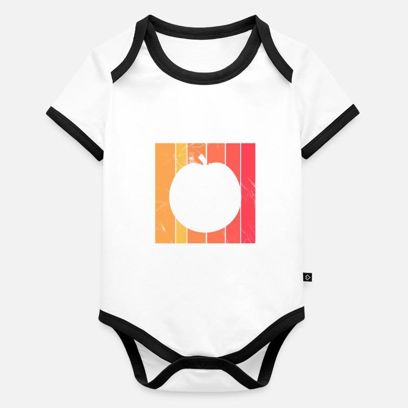 Apricot Fruit Lover Retro Veggie Diet Gift idea Baby Bio-Kurzarm-Kontrastbody