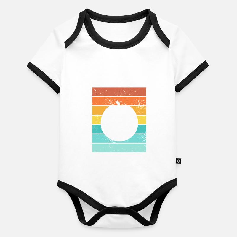 Apricot Fruit Lover Retro Veggie Diet Gift idea Organic Baby Contrasting Bodysuit