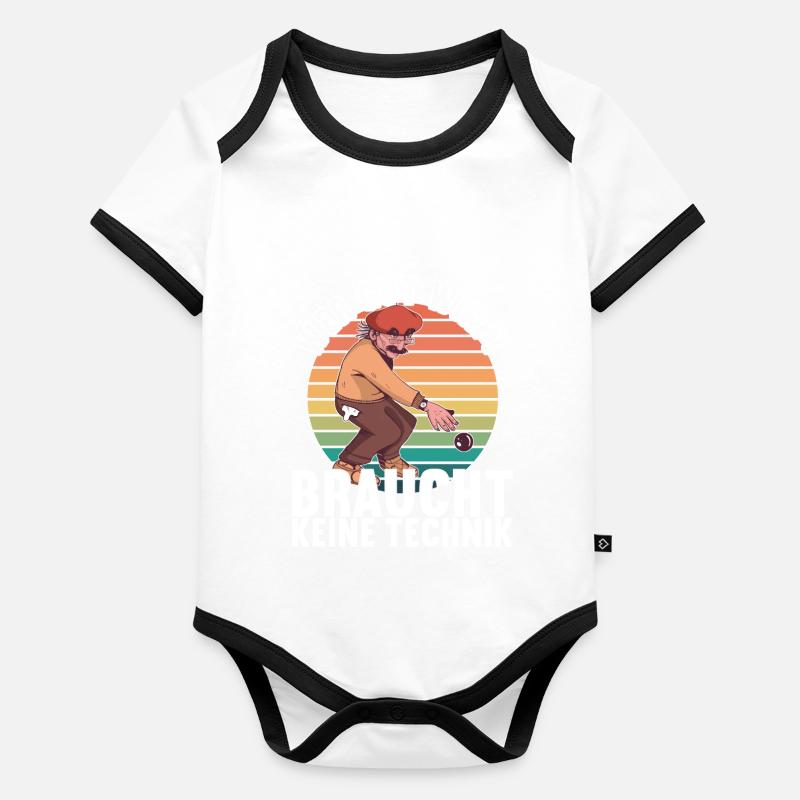 Boule Petanque Baby Bio-Kurzarm-Kontrastbody