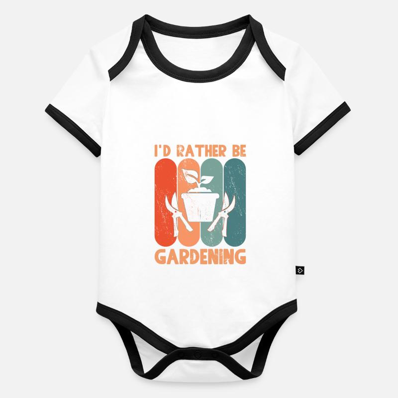 Id plutôt être jardiner Body Bébé bio contrasté manches courtes