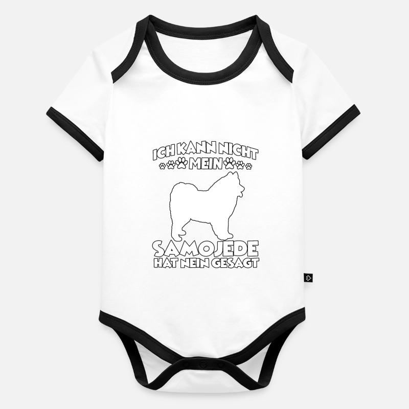 Samojede Gassi Motiv Hundebesitzer Samojede Baby Bio-Kurzarm-Kontrastbody