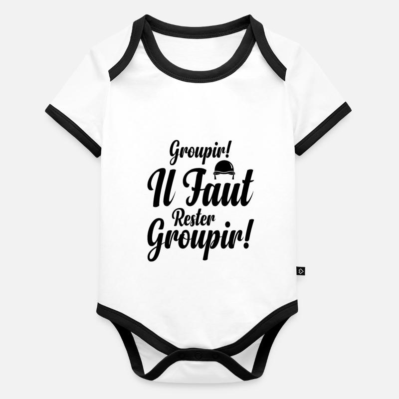 Groupir If Faut Rester Groupir Body Bébé bio contrasté manches courtes