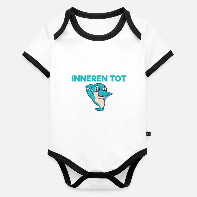 Ich bin im Inneren tot Delfin Baby Bio-Kurzarm-Kontrastbody