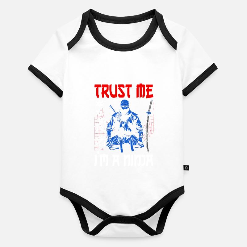Ninja Gift Karate Ninjutsu Judo Samurai Japan Organic Baby Contrasting Bodysuit